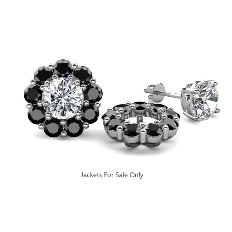 Serena 1.98 ctw (3.00 mm) Round Black Diamond Jackets Earrings 