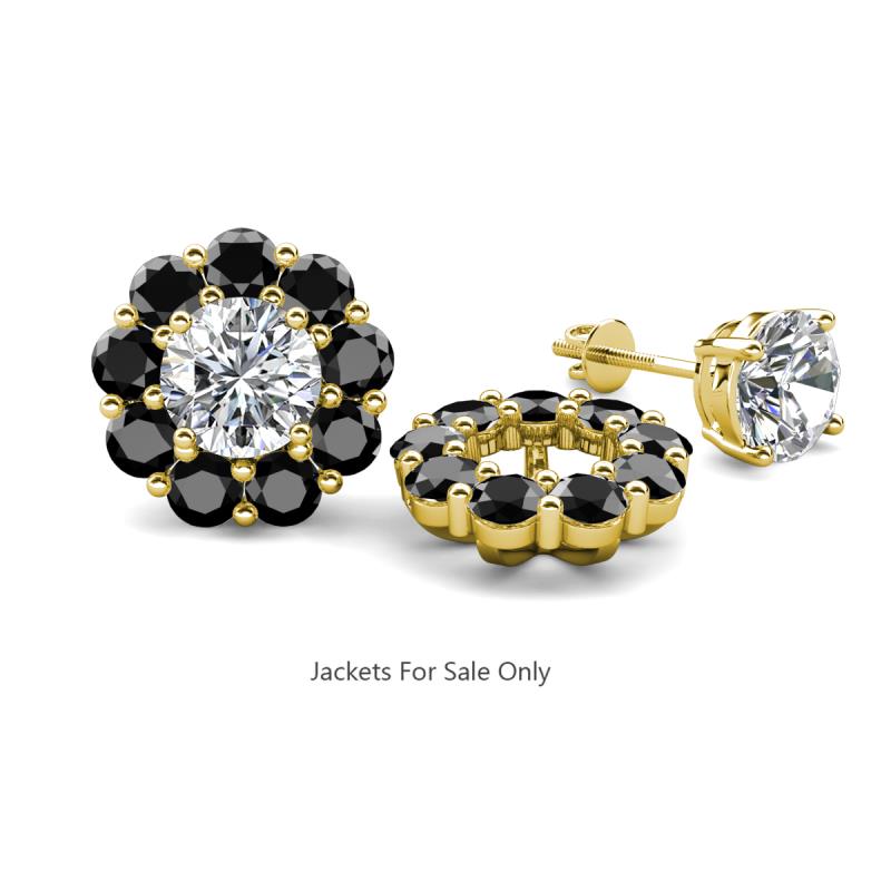 Serena 1.98 ctw (3.00 mm) Round Black Diamond Jackets Earrings 