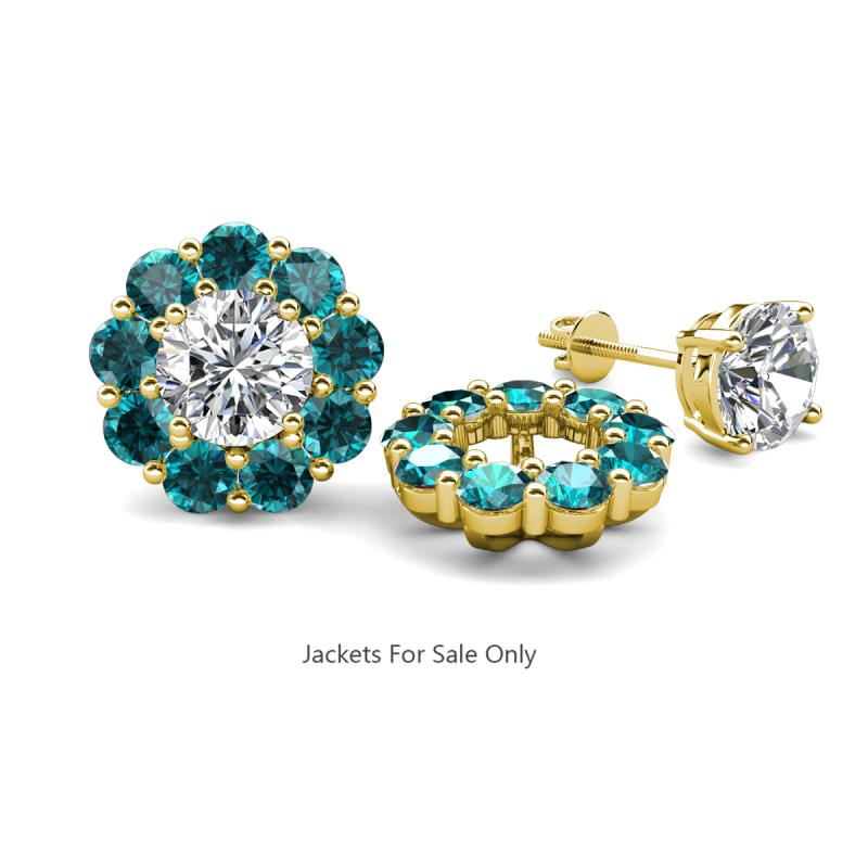 Serena 1.98 ctw (3.00 mm) Round London Blue Topaz Jackets Earrings 