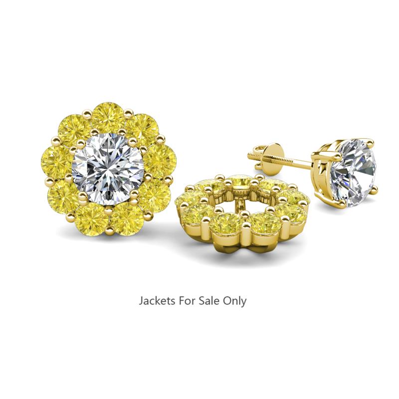 Serena 1.80 ctw (3.00 mm) Round Yellow Diamond Jackets Earrings 