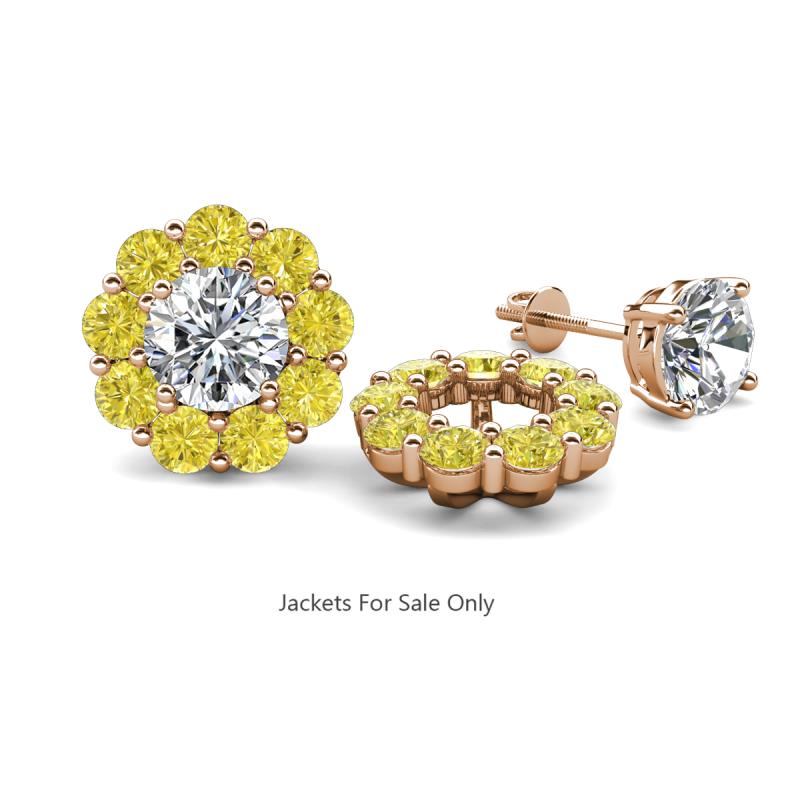Serena 1.80 ctw (3.00 mm) Round Yellow Diamond Jackets Earrings 