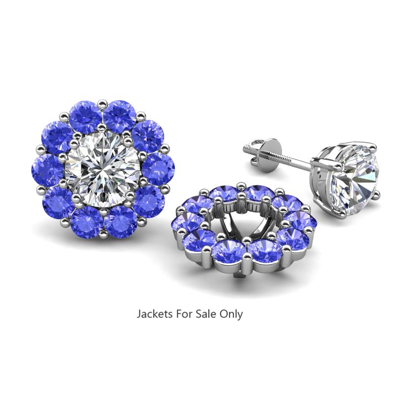 Serena 1.80 ctw (3.00 mm) Round Tanzanite Jackets Earrings 