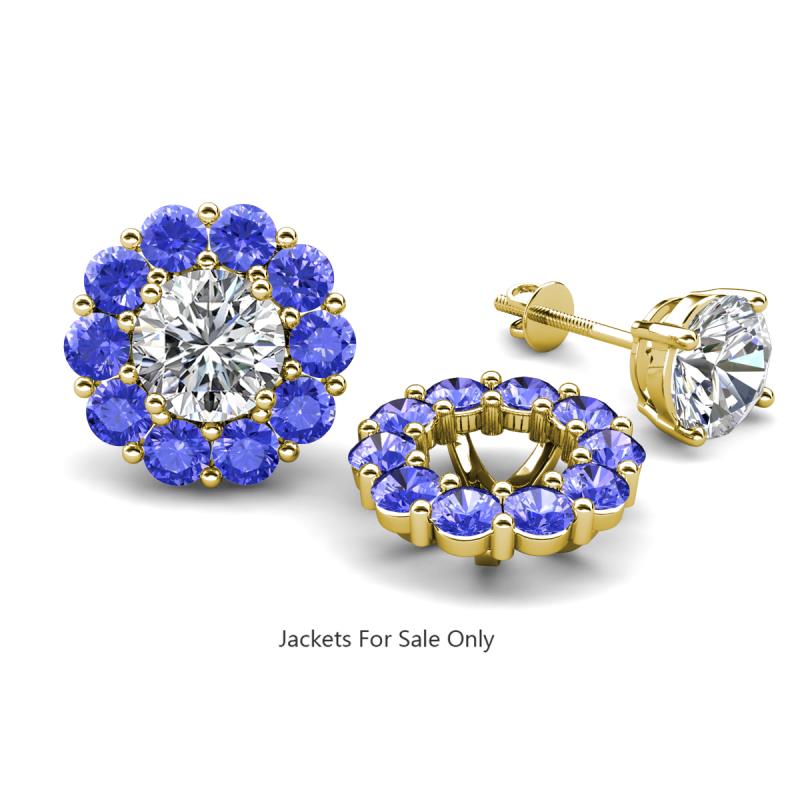 Serena 1.80 ctw (3.00 mm) Round Tanzanite Jackets Earrings 