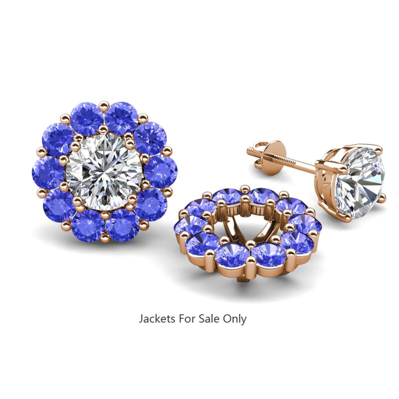 Serena 1.80 ctw (3.00 mm) Round Tanzanite Jackets Earrings 