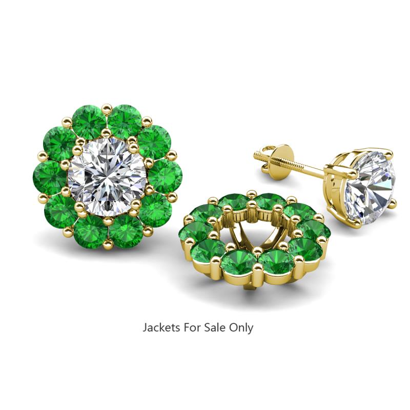 Serena 2.31 ctw (3.00 mm) Round Green Garnet Jackets Earrings 