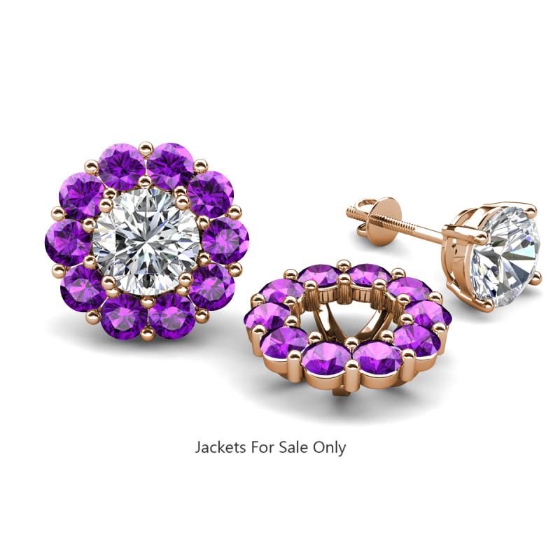 Serena 1.60 ctw (3.00 mm) Round Amethyst Jackets Earrings 