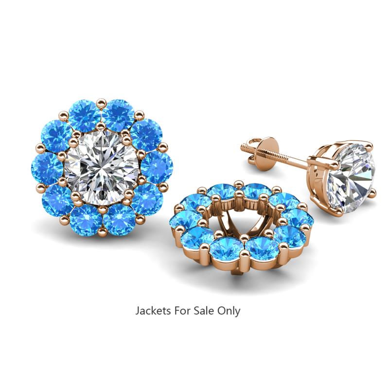 Serena 1.80 ctw (3.00 mm) Round Blue Topaz Jackets Earrings 