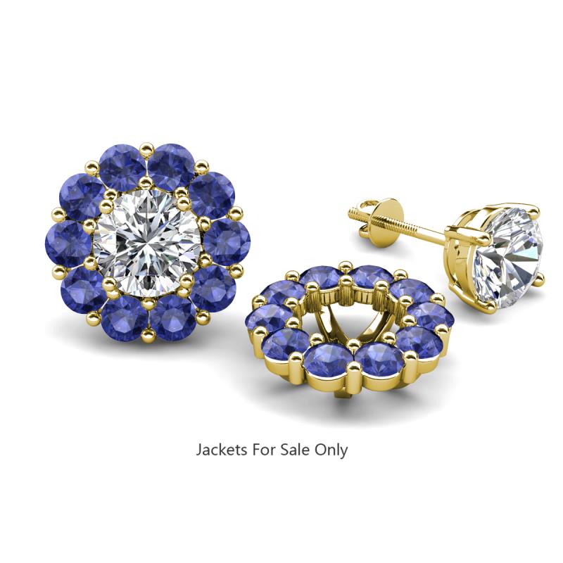 Serena 1.60 ctw (3.00 mm) Round Iolite Jackets Earrings 