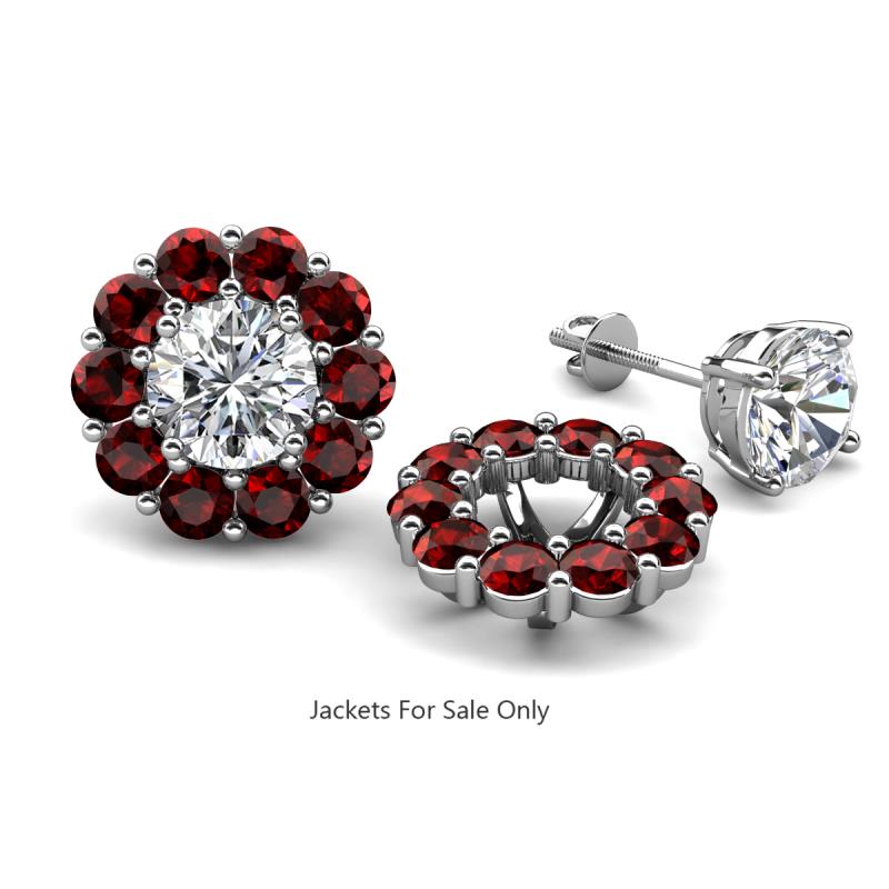 Serena 2.31 ctw (3.00 mm) Round Red Garnet Jackets Earrings 