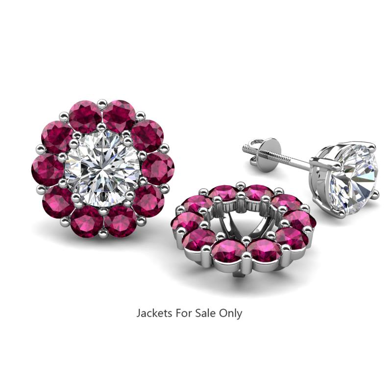 Serena 2.31 ctw (3.00 mm) Round Rhodolite Garnet Jackets Earrings 
