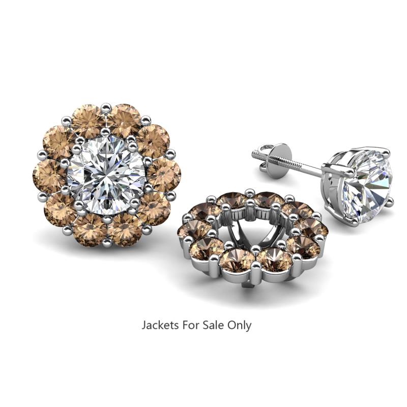 Serena 2.00 ctw (3.00 mm) Round Smoky Quartz Jackets Earrings 