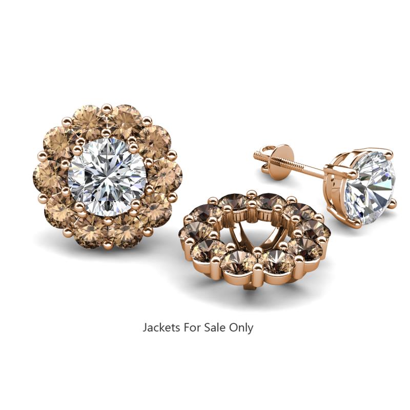 Serena 2.00 ctw (3.00 mm) Round Smoky Quartz Jackets Earrings 