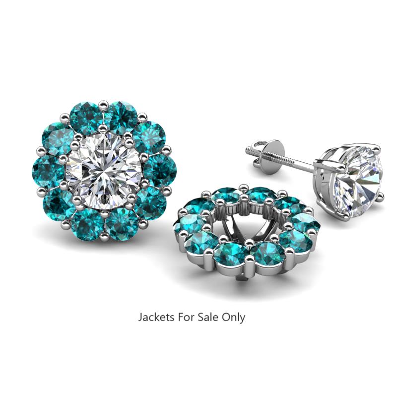 Serena 2.20 ctw (3.00 mm) Round London Blue Topaz Jackets Earrings 
