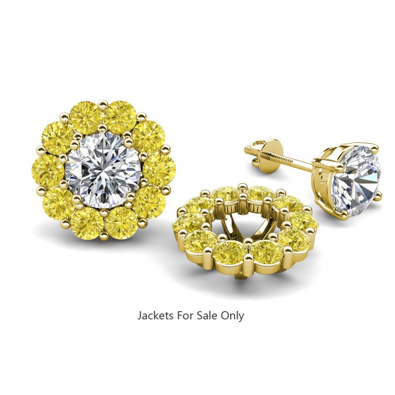 Serena 2.00 ctw (3.00 mm) Round Yellow Diamond Jackets Earrings 