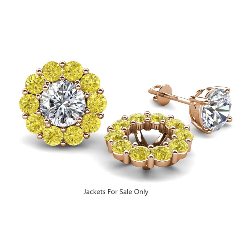 Serena 2.00 ctw (3.00 mm) Round Yellow Diamond Jackets Earrings 