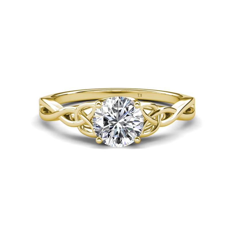 Maeve 1.00 ct (6.50 mm) GIA Certified Round Natural Diamond (SI/H) Celtic Love Knot Entwined Solitaire Engagement Ring 