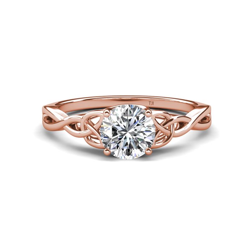 Maeve 1.00 ct (6.50 mm) GIA Certified Round Natural Diamond (VS/F) Celtic Love Knot Entwined Solitaire Engagement Ring 