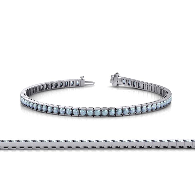 Abril 2.40 mm Aquamarine Eternity Tennis Bracelet 