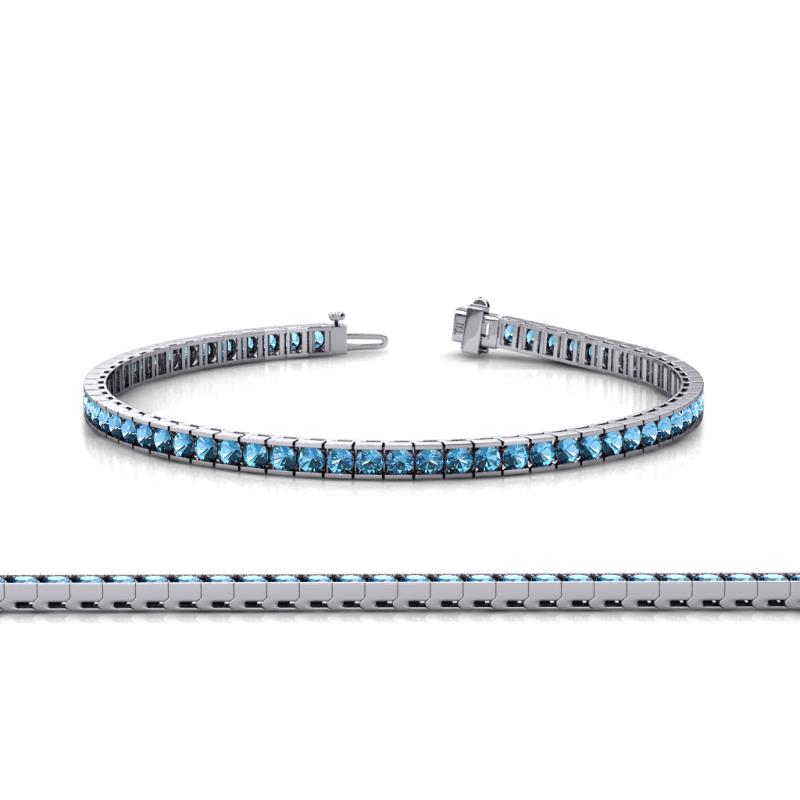 Abril 2.40 mm Blue Topaz Eternity Tennis Bracelet 