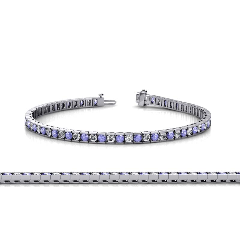 Abril 2.40 mm Tanzanite and Diamond Eternity Tennis Bracelet 