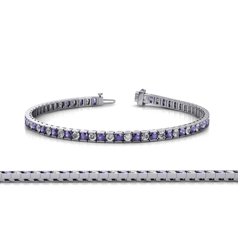 Abril 2.40 mm Iolite and Diamond Eternity Tennis Bracelet 