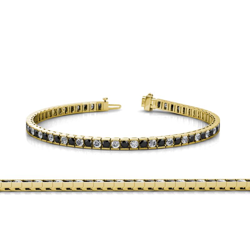 Abril 2.40 mm Black and White Diamond Eternity Tennis Bracelet 