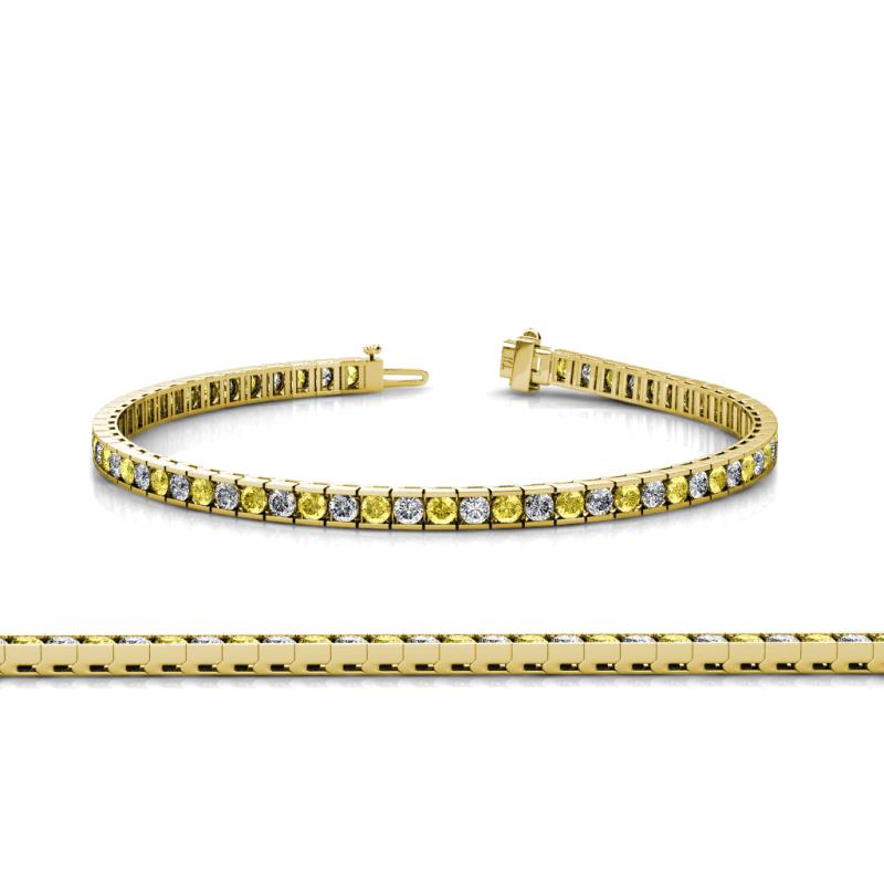 Abril 2.40 mm Yellow Sapphire and Diamond Eternity Tennis Bracelet 
