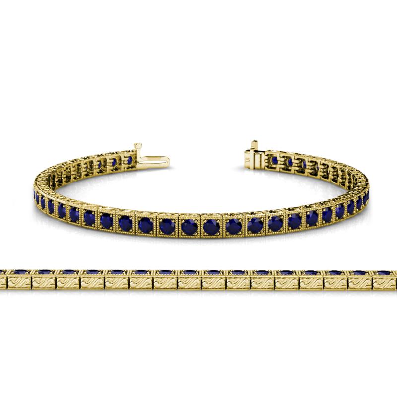 Nancie 3.30 mm Blue Sapphire Eternity Tennis Bracelet 