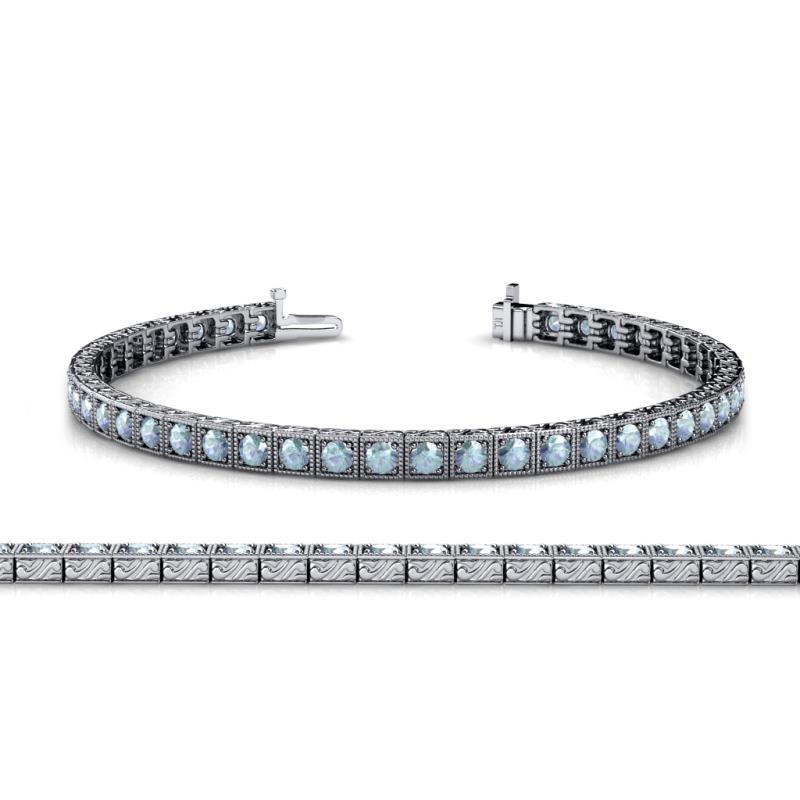 Nancie 3.30 mm Aquamarine Eternity Tennis Bracelet 