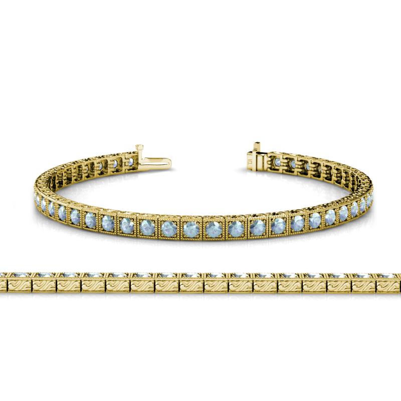 Nancie 3.30 mm Aquamarine Eternity Tennis Bracelet 