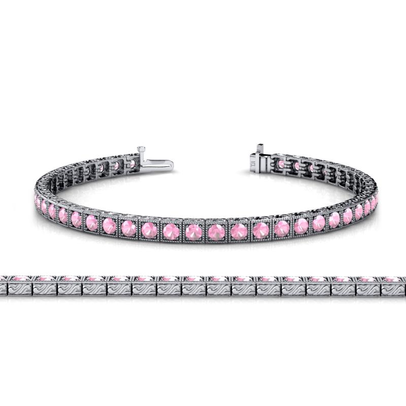 Nancie 3.30 mm Pink Tourmaline Eternity Tennis Bracelet 