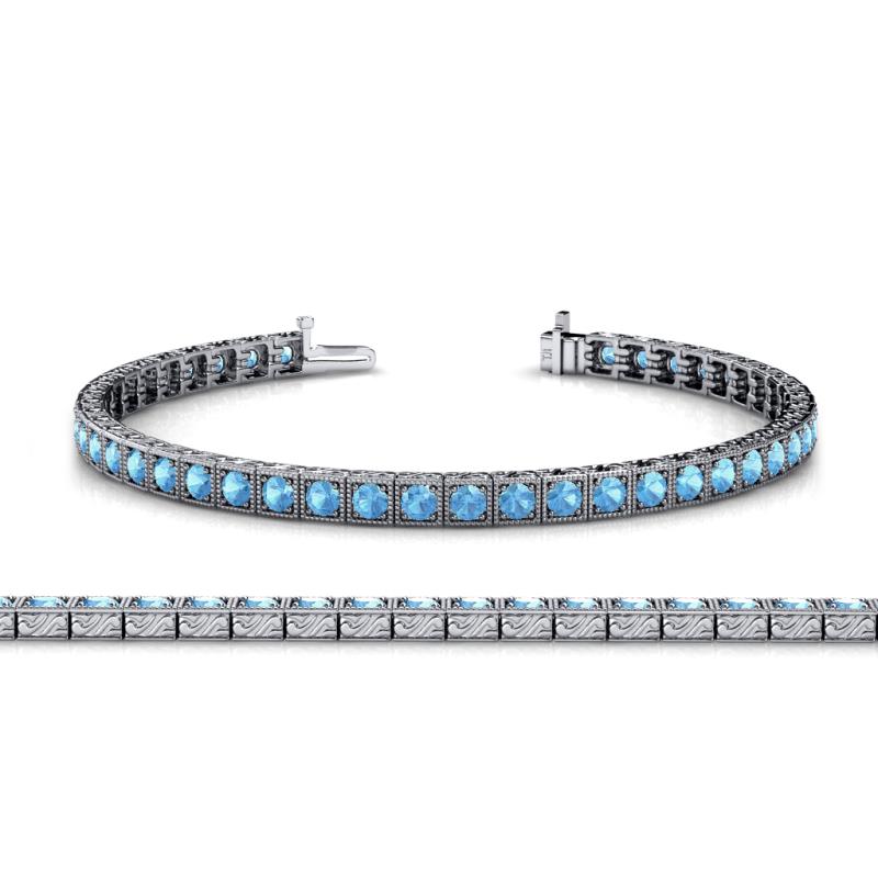 Nancie 3.30 mm Blue Topaz Eternity Tennis Bracelet 