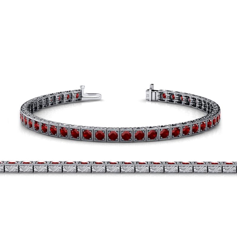 Nancie 3.30 mm Red Garnet Eternity Tennis Bracelet 