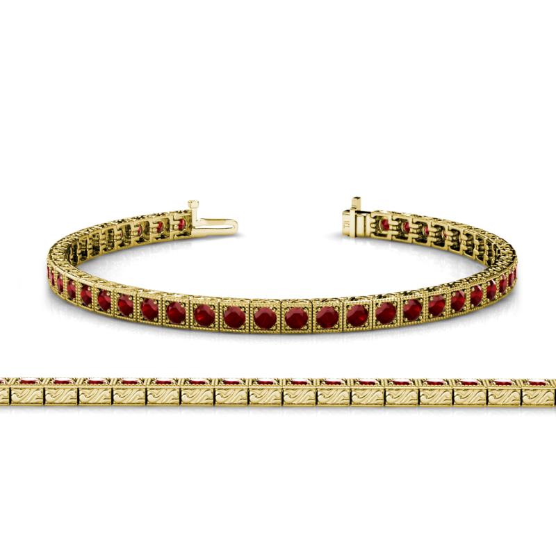 Nancie 3.30 mm Red Garnet Eternity Tennis Bracelet 