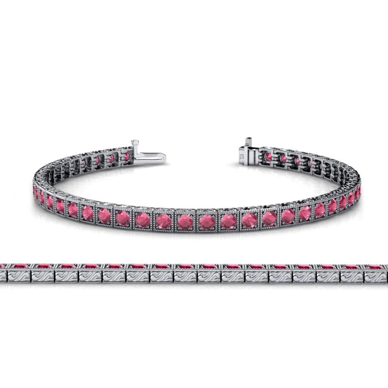 Nancie 3.30 mm Rhodolite Garnet Eternity Tennis Bracelet 