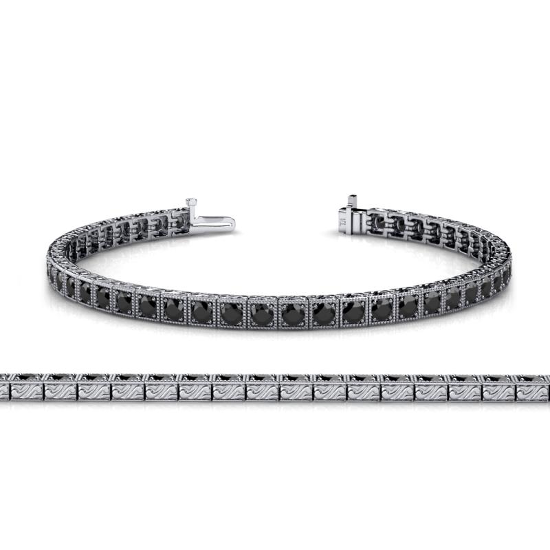 Nancie 3.30 mm Black Diamond Eternity Tennis Bracelet 