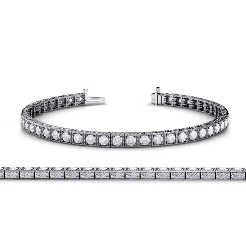 Nancie 3.30 mm White Sapphire Eternity Tennis Bracelet 