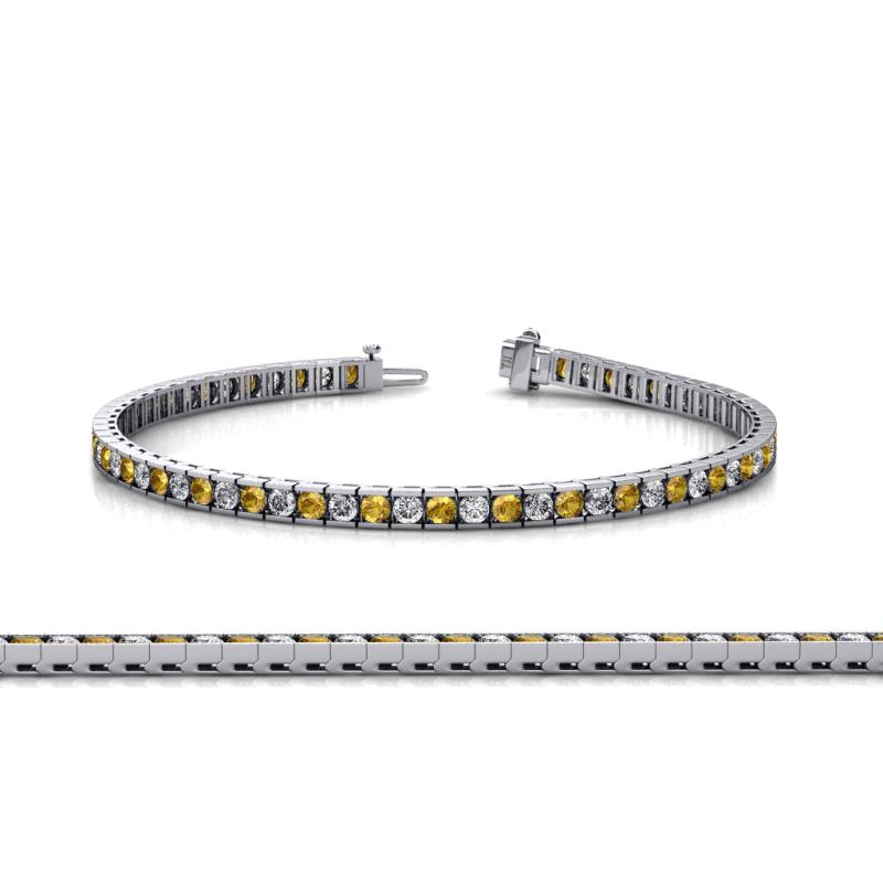 Abril 2.50 mm Citrine and Diamond Eternity Tennis Bracelet 