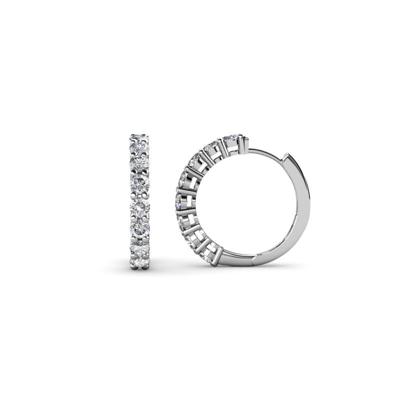 Raya Round Diamond Hoop Earrings 
