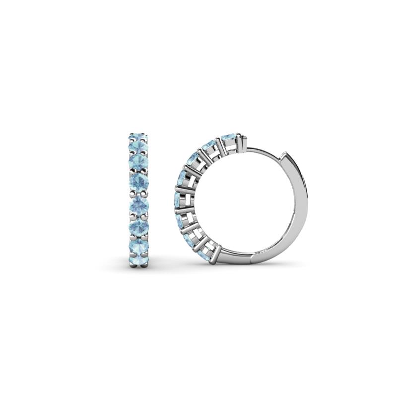 Raya Round Aquamarine Hoop Earrings 