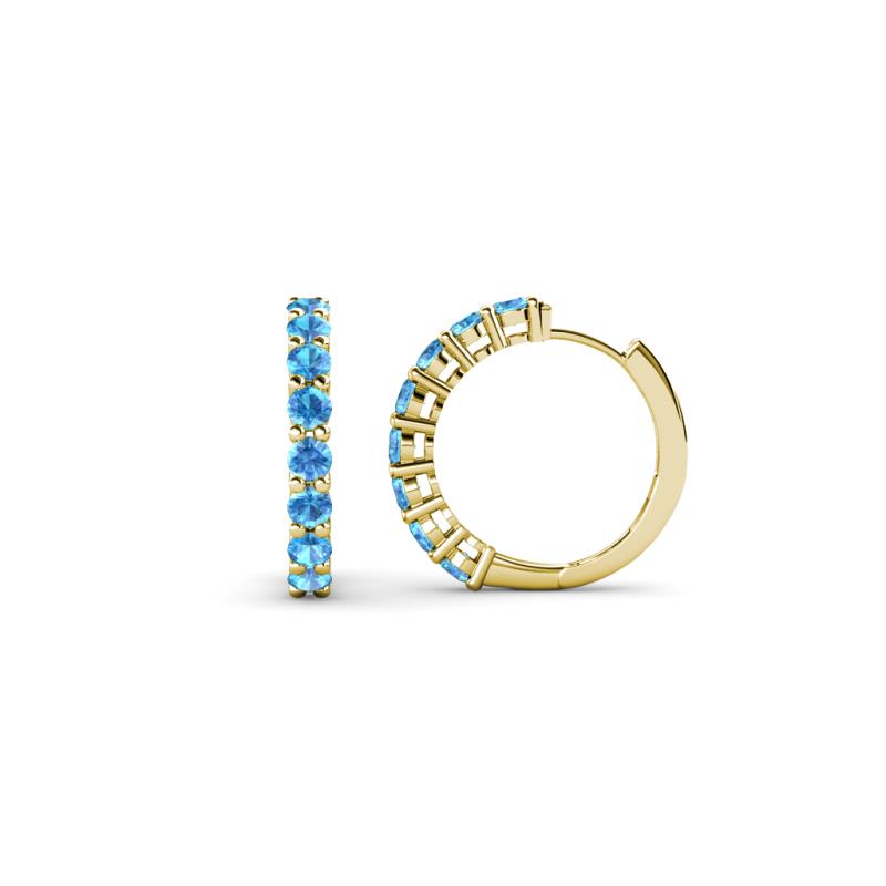 Raya Round Blue Topaz Hoop Earrings 