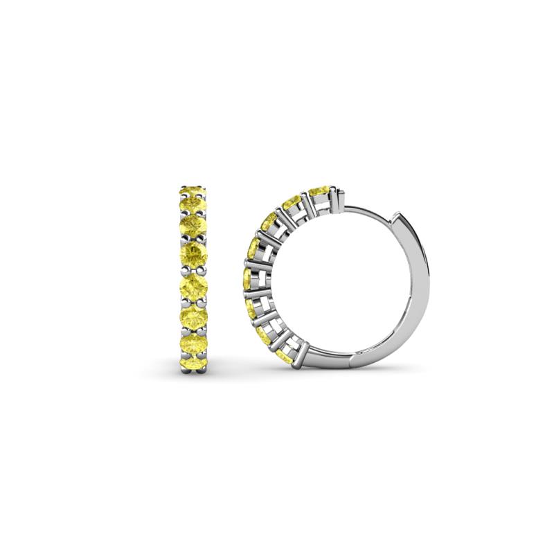 Raya Round Yellow Sapphire Hoop Earrings 