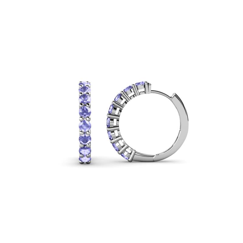 Raya Round Tanzanite Hoop Earrings 