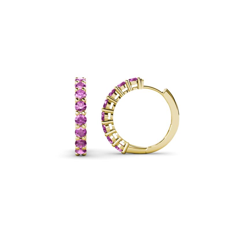 Raya Round Amethyst Hoop Earrings 