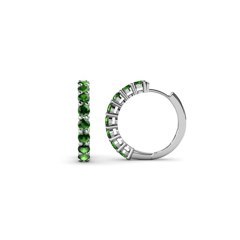 Raya Round Green Garnet Hoop Earrings 