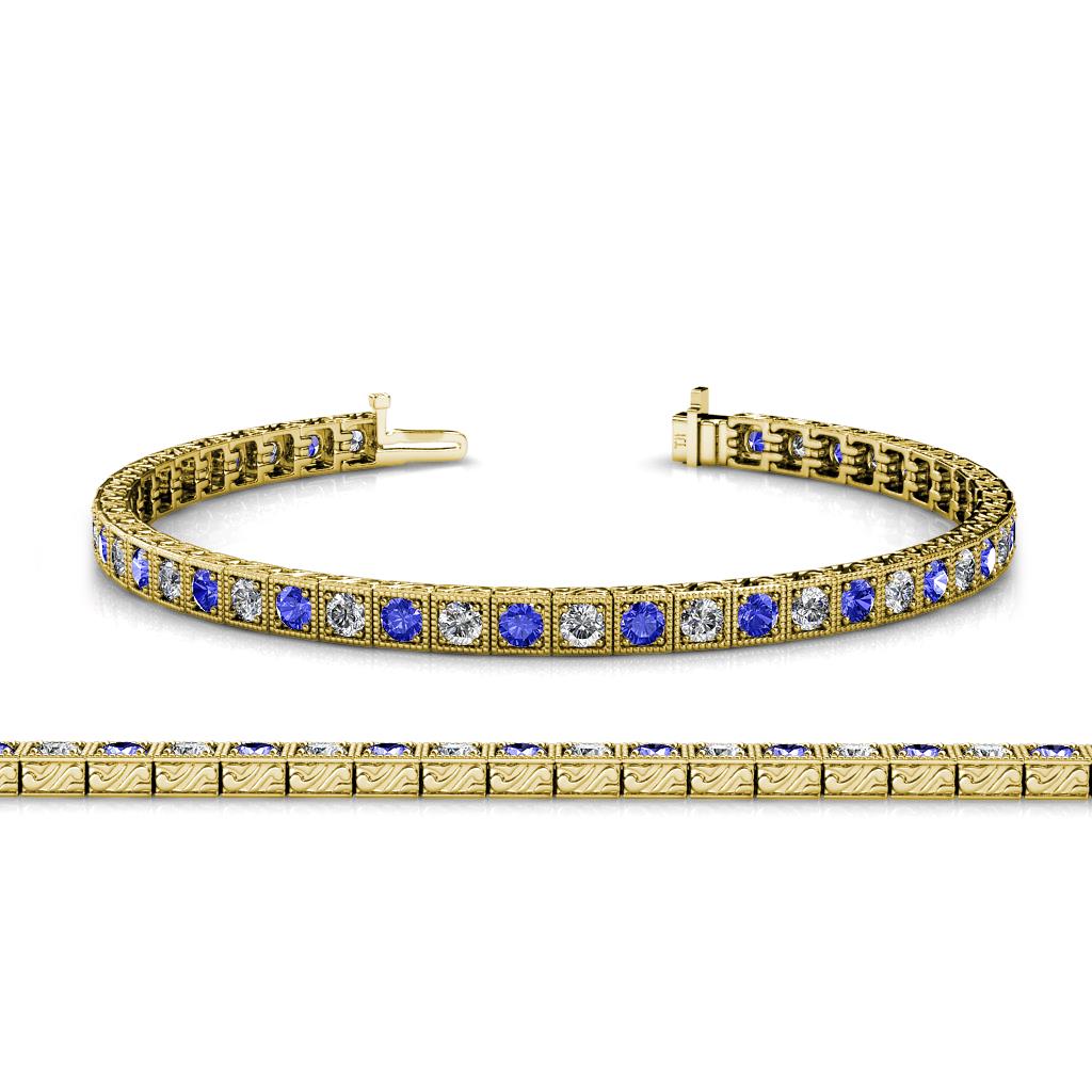 Nancie 3.30 mm Tanzanite and Diamond Eternity Tennis Bracelet 