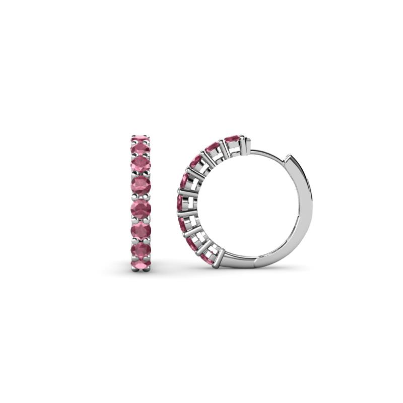 Raya Round Rhodolite Garnet Hoop Earrings 
