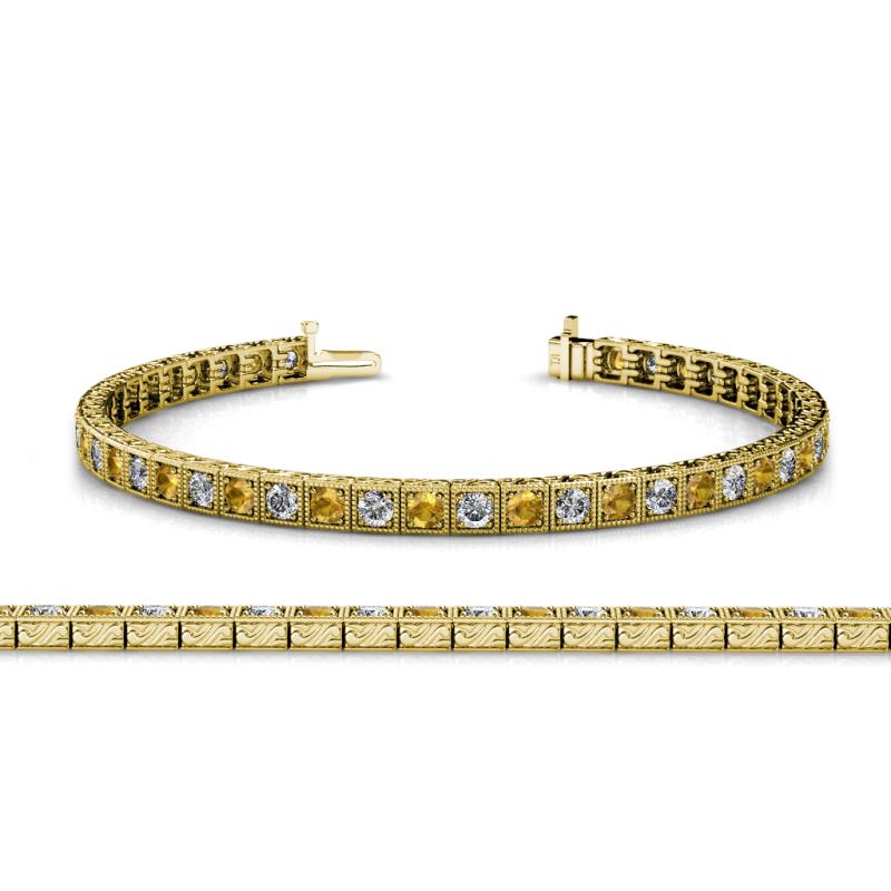 Nancie 3.30 mm Citrine and Diamond Eternity Tennis Bracelet 