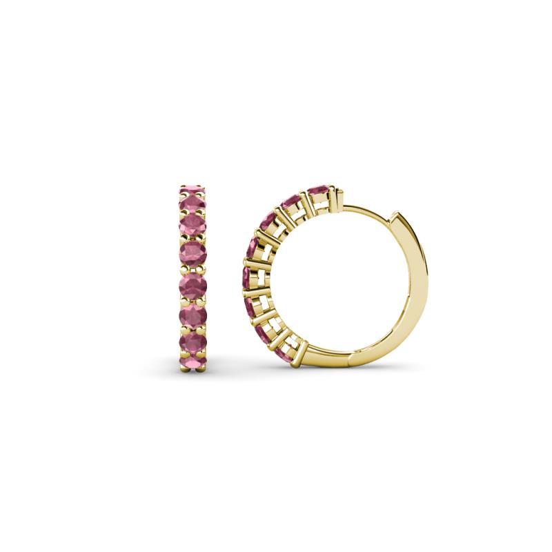 Raya Round Rhodolite Garnet Hoop Earrings 