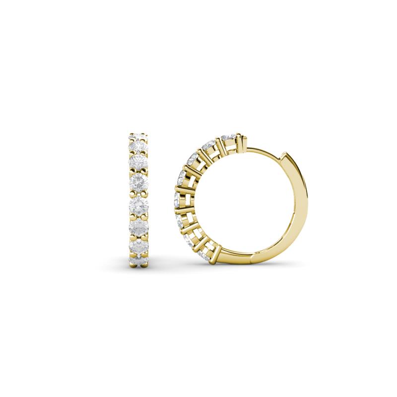Raya Round White Sapphire Hoop Earrings 